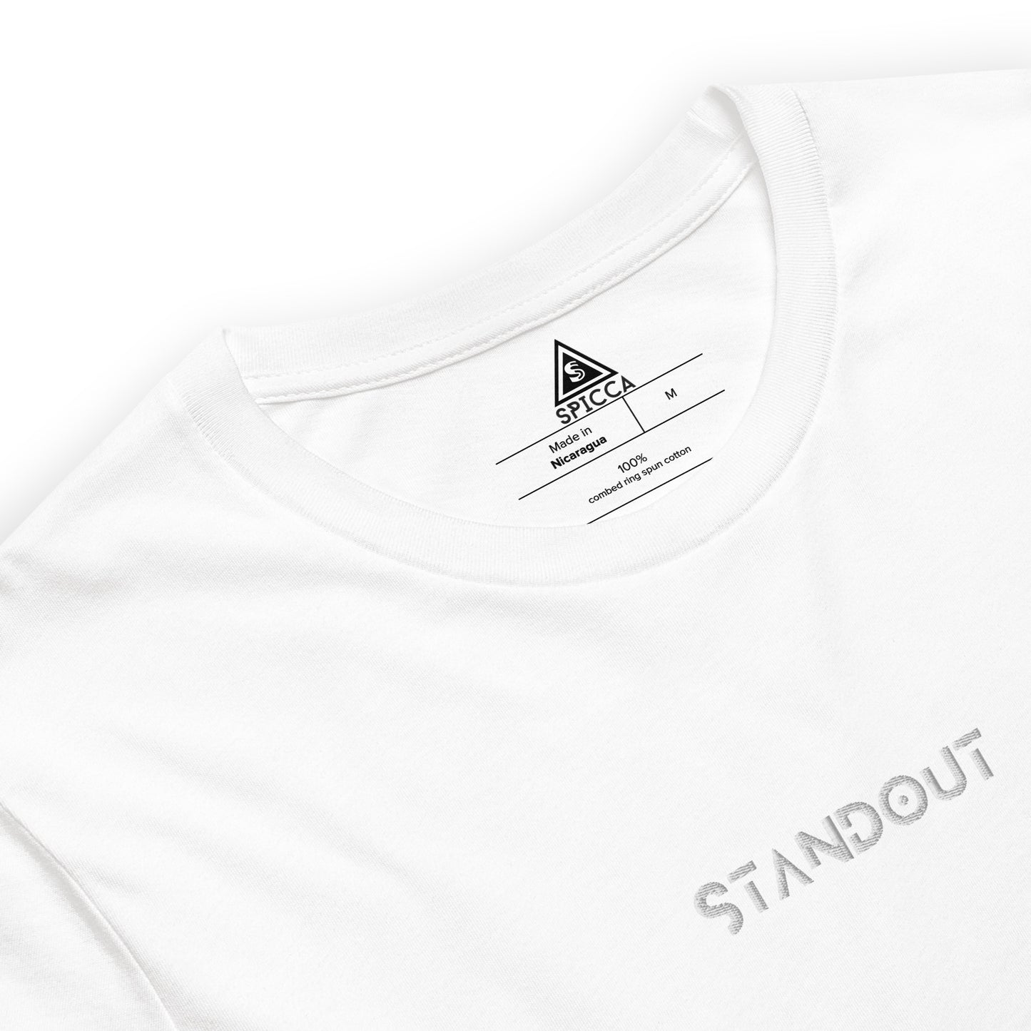 STANDOUT EMBROIDERED Unisex t-shirt designed by SPICCA