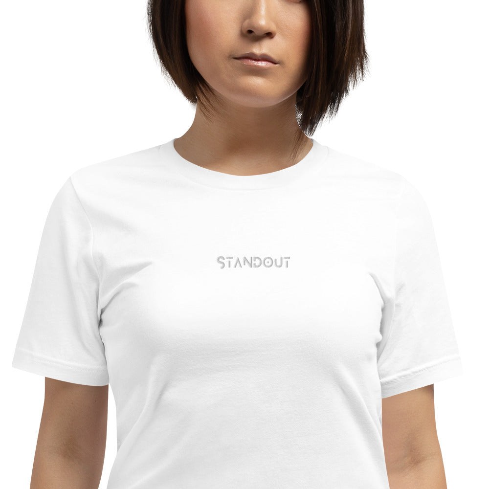 STANDOUT EMBROIDERED Unisex t-shirt designed by SPICCA
