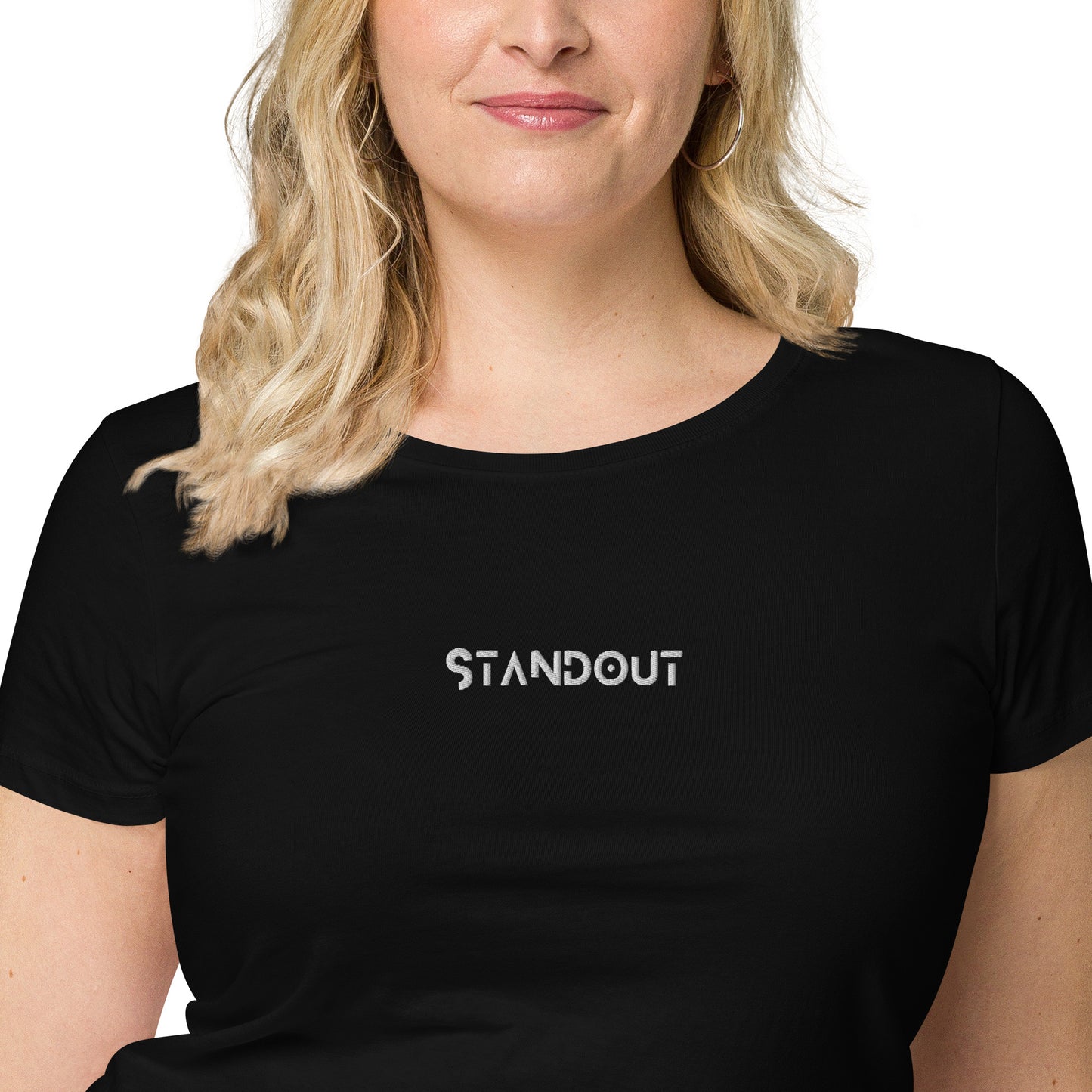 STANDOUT EMBROIDERED Women’s eco-friendly essential organic slim fit tshirt